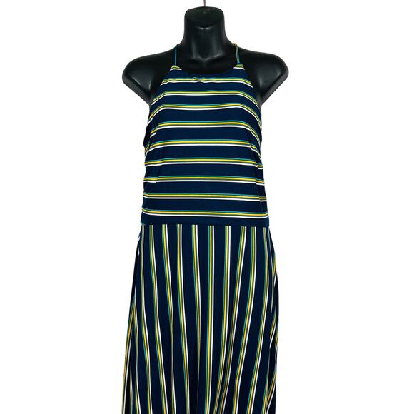 NEW! A Byer Striped Strappy Maxi Dress Casual Knit Halter - XL - Picture 2 of 8